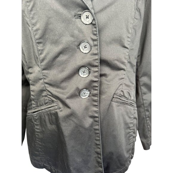 Coldwater Creek Black Blazer Jacket Size 16 Stretch Boho Whimsigoth Cottage - Picture 9 of 9